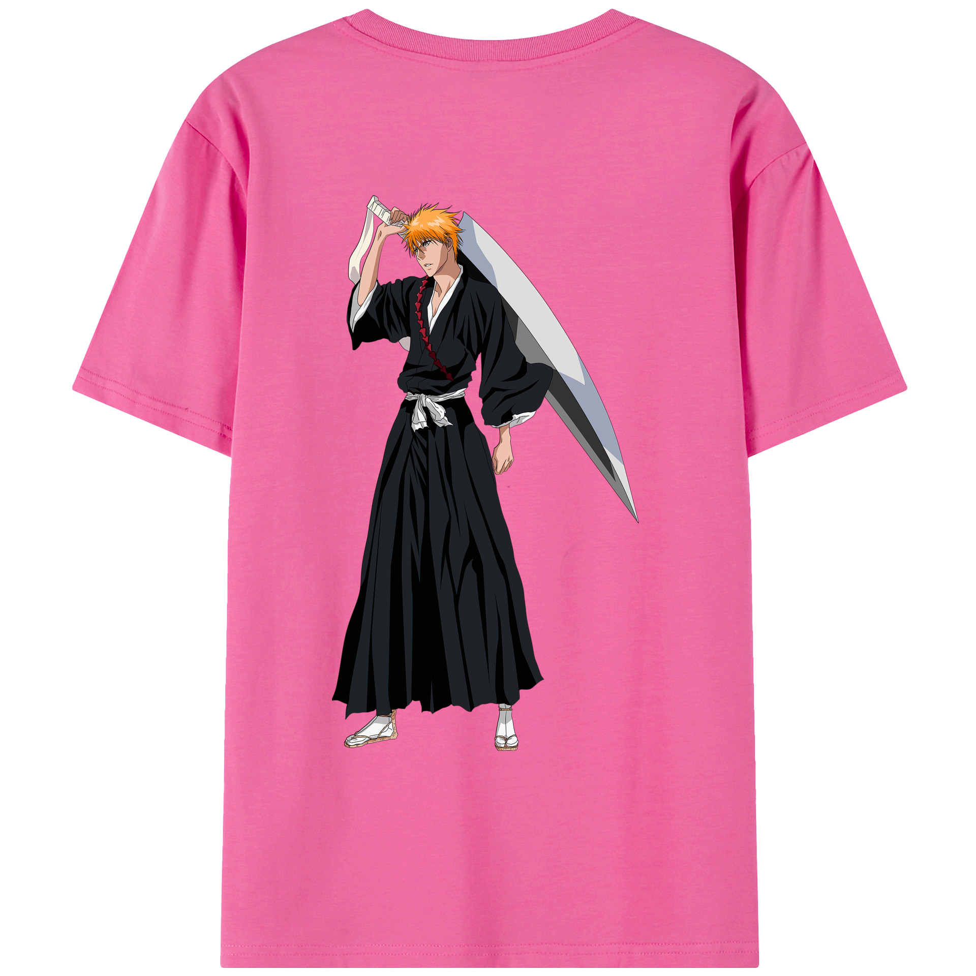 （画像用） ブリーチ 黒崎一護（くろさき いちご）BLEACH Kurosaki Ichigo レディース半袖Tシャツ(バックプリント)